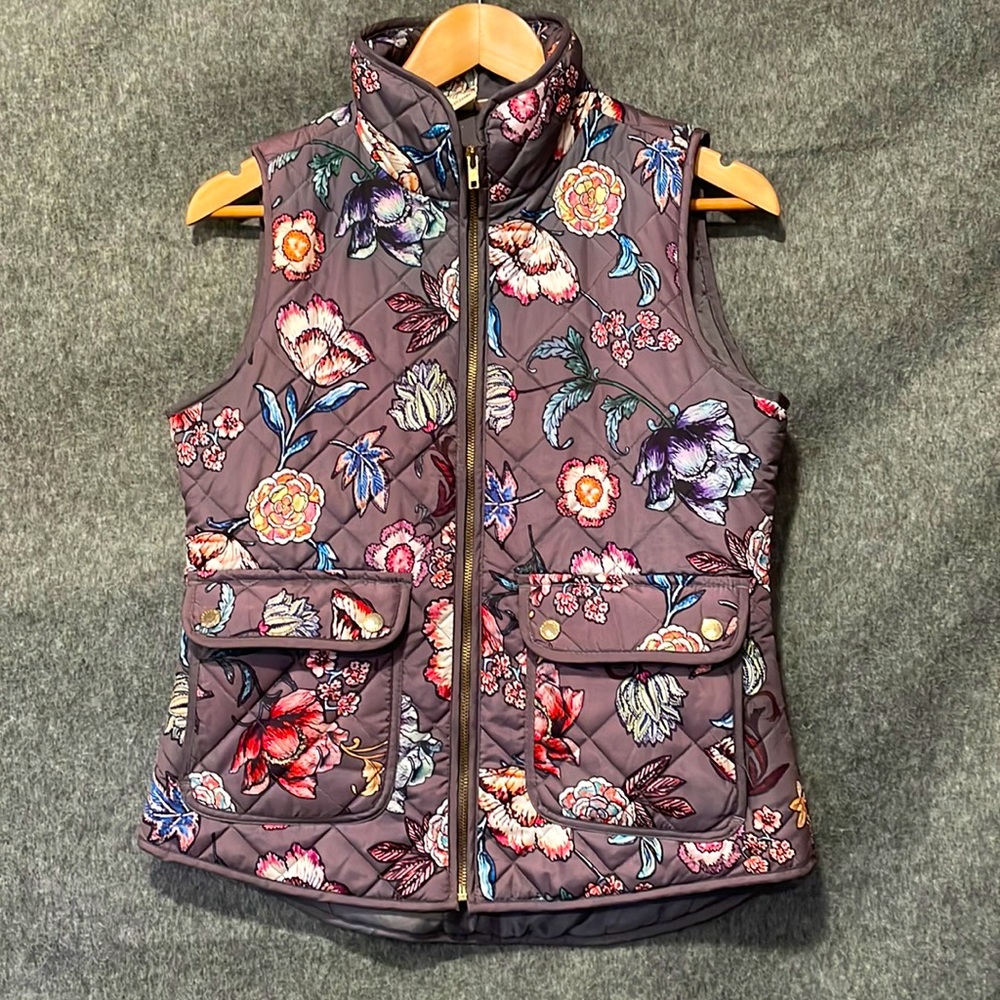 Colorful floral vest, women small
